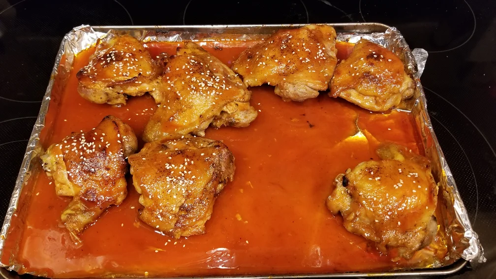 Honey Sriracha Chicken Thighs